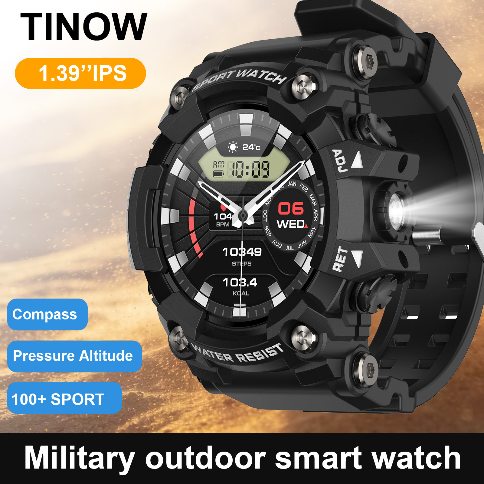 Outdoor Lighting Ip Rating - Smartwatch Outdoor Realtek con Bussola Bluetooth,
