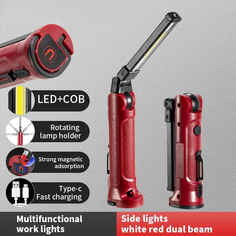 Outdoor Lighting House - Lampada da Lavoro LED COB Ricaricabile,