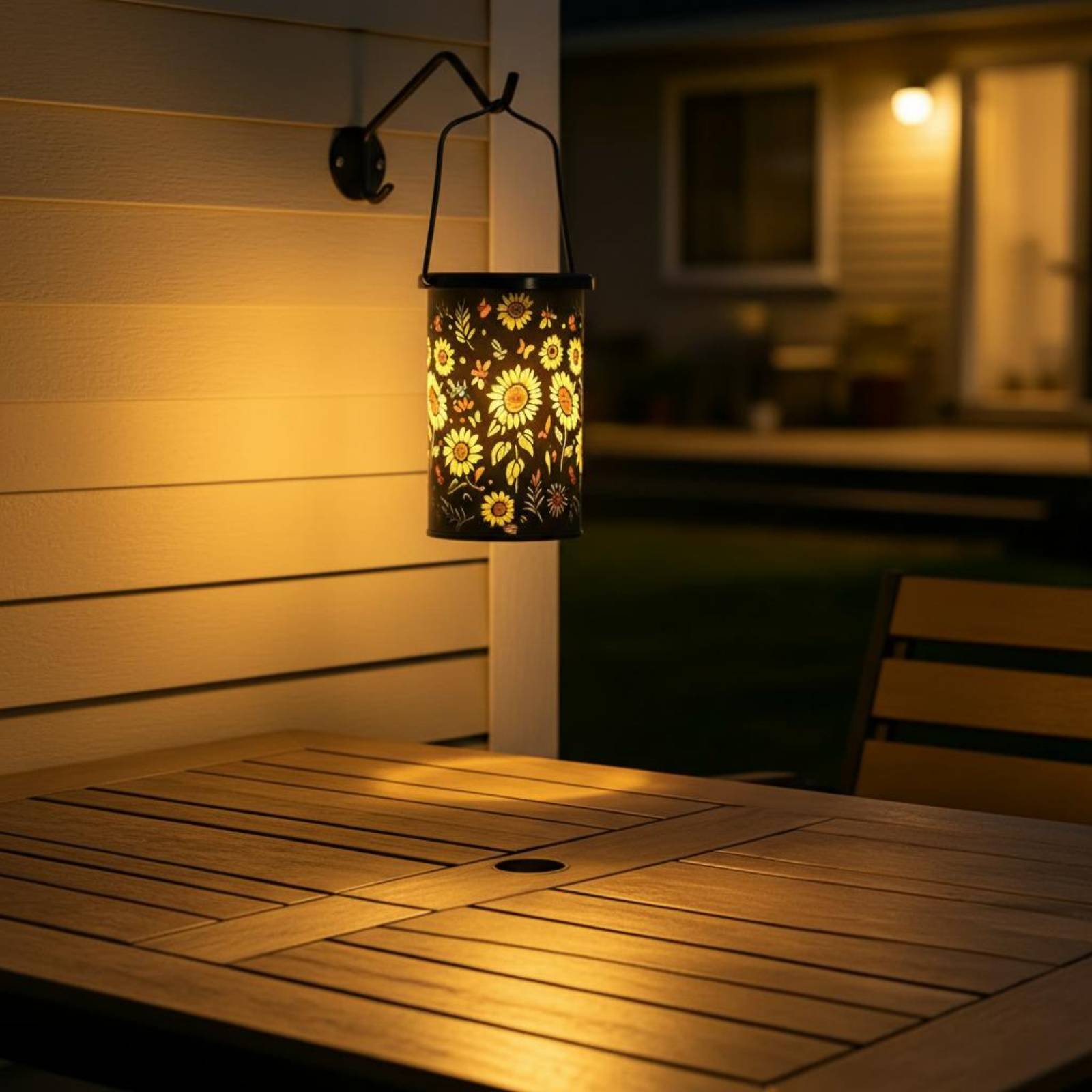 Solar Lantern Hanging - Lanterna Solare Decorativa con Design Floreale