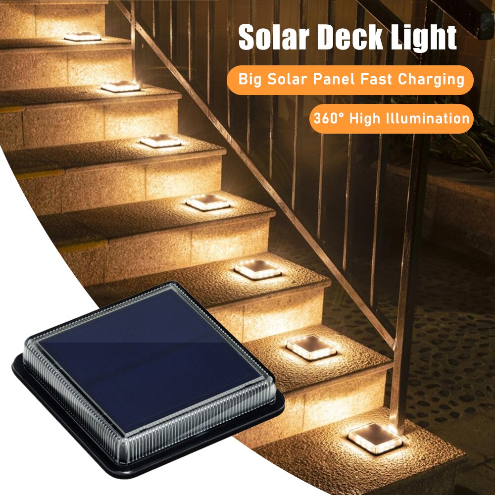 Outdoor Lighting On Stairs - 12 led Solar Deck Light il
