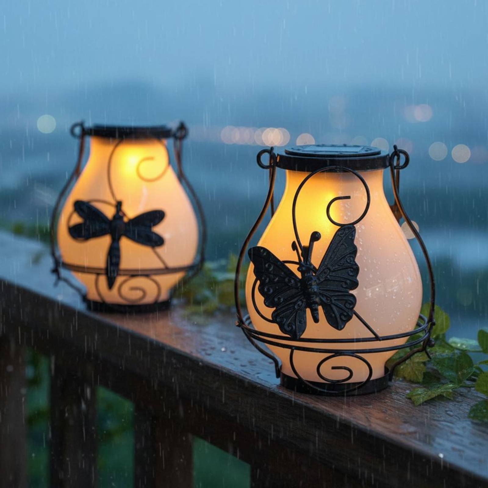 Wall Lighting Outdoor - Lanterna solare a forma di farfalla,