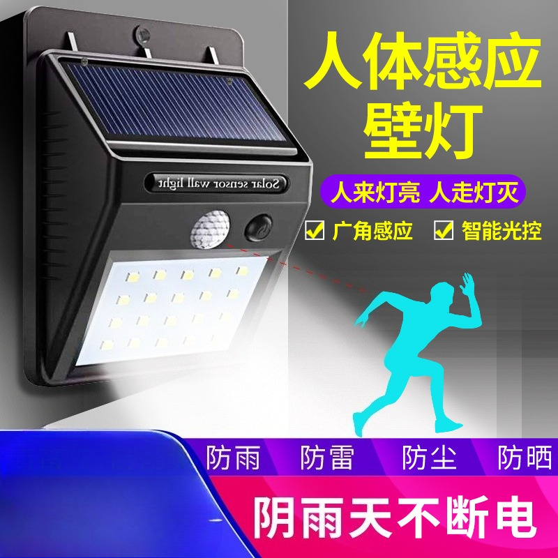 Outdoor Lighting With Motion Sensor - Lampada Solare da Parete con Sensore