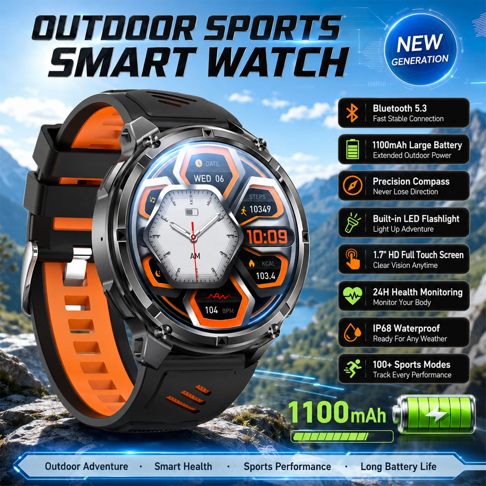 Outdoor Lighting Ip Rating - Smartwatch YAOCX AMOLED per Uomo, 1100mAh,