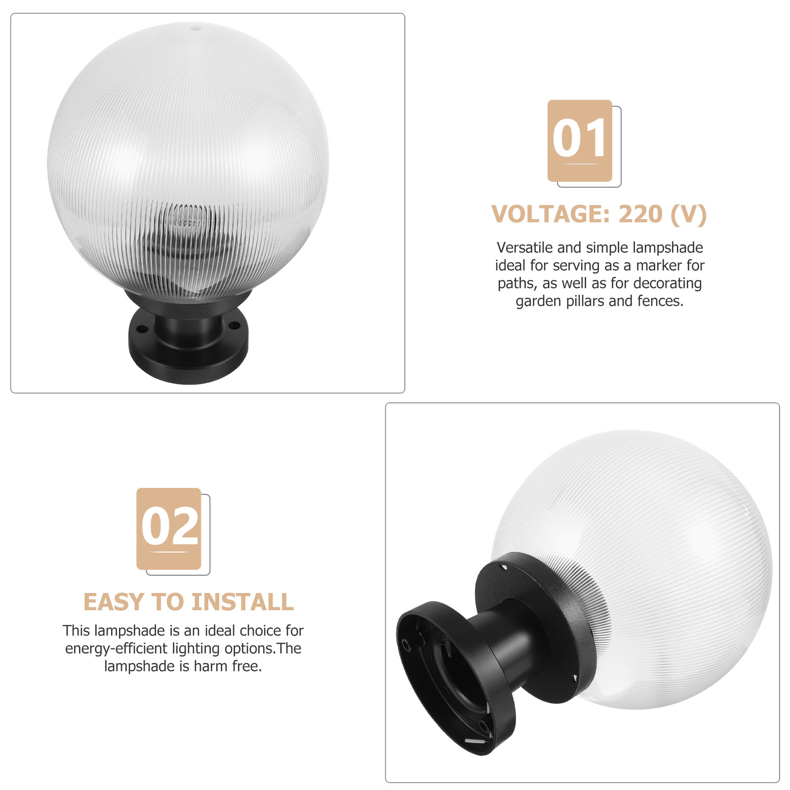 Set di Paralume Globo in Acril - Outdoor Yard Lighting Fixtures recensione e prezzo